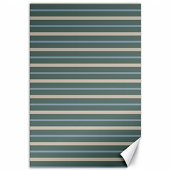 Horizontal Line Grey Blue Canvas 20  X 30  