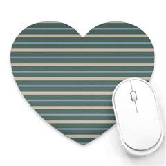 Horizontal Line Grey Blue Heart Mousepads by Mariart