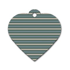 Horizontal Line Grey Blue Dog Tag Heart (two Sides) by Mariart