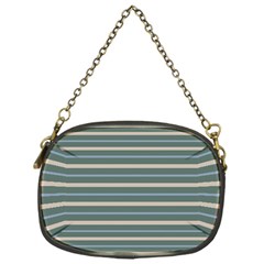 Horizontal Line Grey Blue Chain Purses (one Side)  by Mariart