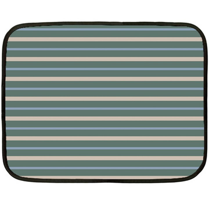 Horizontal Line Grey Blue Double Sided Fleece Blanket (Mini) 