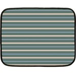 Horizontal Line Grey Blue Double Sided Fleece Blanket (Mini)  35 x27  Blanket Back