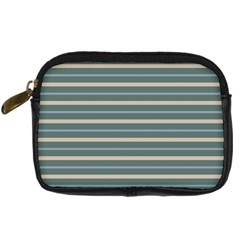 Horizontal Line Grey Blue Digital Camera Cases by Mariart