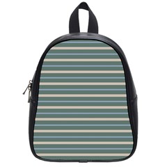 Horizontal Line Grey Blue School Bag (small) by Mariart