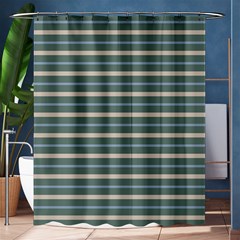 Horizontal Line Grey Blue Shower Curtain 60  X 72  (medium) 