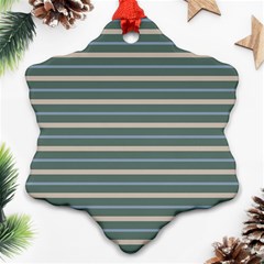 Horizontal Line Grey Blue Ornament (snowflake) by Mariart