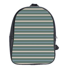 Horizontal Line Grey Blue School Bag (xl) by Mariart