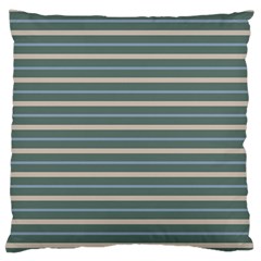 Horizontal Line Grey Blue Standard Flano Cushion Case (two Sides)