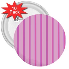 Line Pink Vertical 3  Buttons (10 Pack)  by Mariart