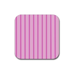 Line Pink Vertical Rubber Coaster (square) 