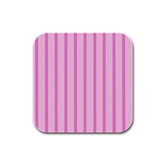 Line Pink Vertical Rubber Square Coaster (4 Pack) 