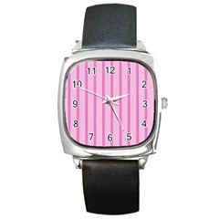 Line Pink Vertical Square Metal Watch by Mariart