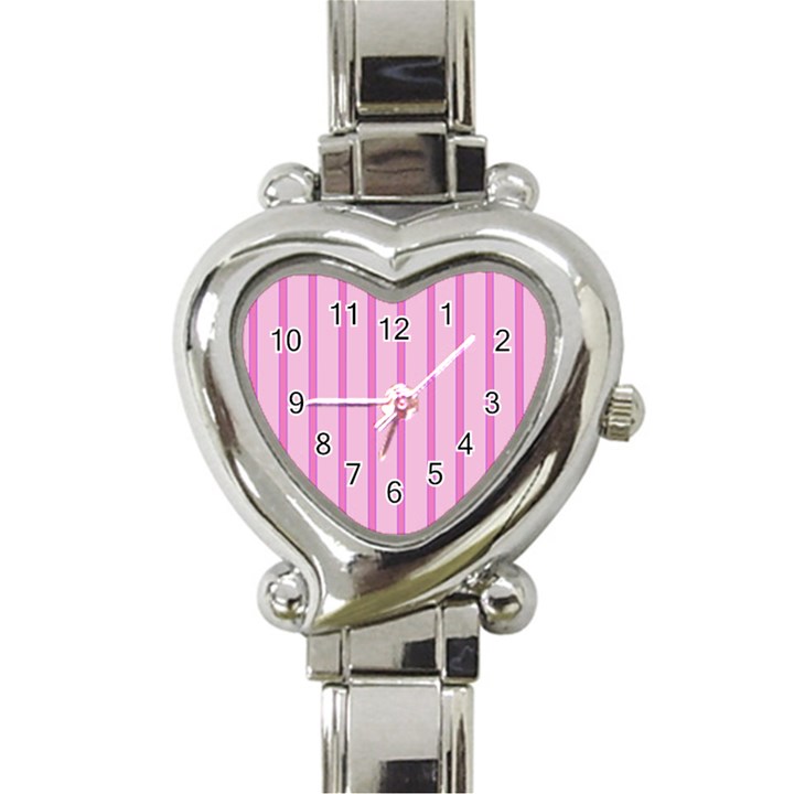 Line Pink Vertical Heart Italian Charm Watch