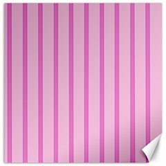 Line Pink Vertical Canvas 12  X 12   by Mariart