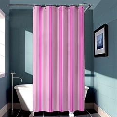 Line Pink Vertical Shower Curtain 36  X 72  (stall)  by Mariart