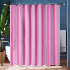 Line Pink Vertical Shower Curtain 60  X 72  (medium) 