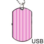 Line Pink Vertical Dog Tag USB Flash (One Side) Front