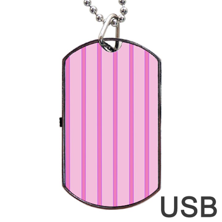 Line Pink Vertical Dog Tag USB Flash (One Side)