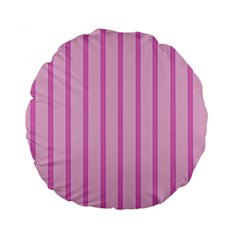 Line Pink Vertical Standard 15  Premium Flano Round Cushions by Mariart