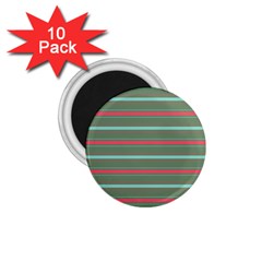 Horizontal Line Red Green 1 75  Magnets (10 Pack)  by Mariart