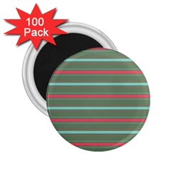 Horizontal Line Red Green 2 25  Magnets (100 Pack) 