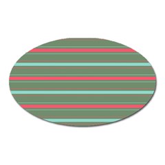 Horizontal Line Red Green Oval Magnet