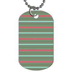 Horizontal Line Red Green Dog Tag (one Side)