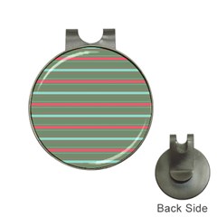 Horizontal Line Red Green Hat Clips With Golf Markers