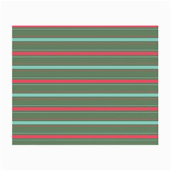 Horizontal Line Red Green Small Glasses Cloth by Mariart