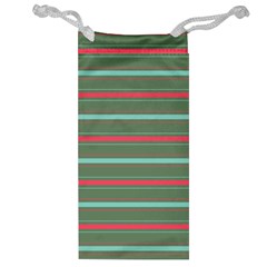 Horizontal Line Red Green Jewelry Bag