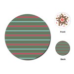 Horizontal Line Red Green Playing Cards (Round)  Front