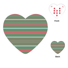 Horizontal Line Red Green Playing Cards (heart) 