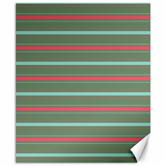 Horizontal Line Red Green Canvas 8  X 10 