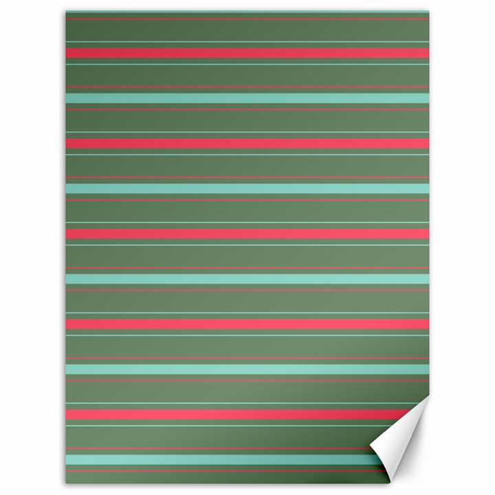 Horizontal Line Red Green Canvas 12  x 16  