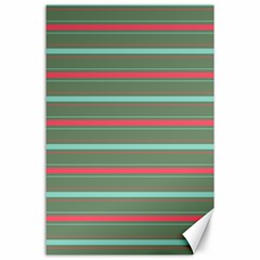 Horizontal Line Red Green Canvas 24  X 36 