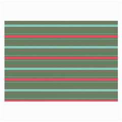 Horizontal Line Red Green Large Glasses Cloth by Mariart