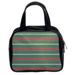 Horizontal Line Red Green Classic Handbags (2 Sides) Front