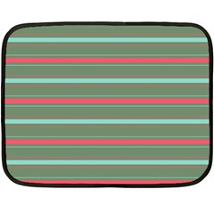 Horizontal Line Red Green Double Sided Fleece Blanket (mini) 