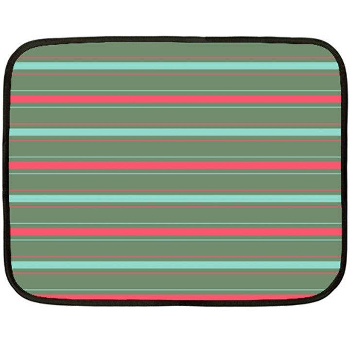 Horizontal Line Red Green Double Sided Fleece Blanket (Mini) 