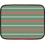 Horizontal Line Red Green Double Sided Fleece Blanket (Mini)  35 x27  Blanket Back