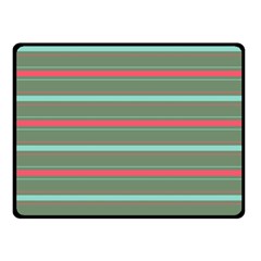 Horizontal Line Red Green Fleece Blanket (small) by Mariart