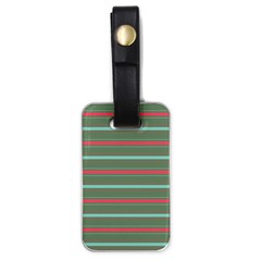 Horizontal Line Red Green Luggage Tags (one Side) 