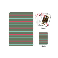 Horizontal Line Red Green Playing Cards (mini)  by Mariart