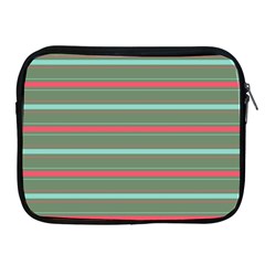 Horizontal Line Red Green Apple Ipad 2/3/4 Zipper Cases by Mariart