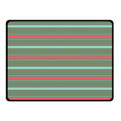 Horizontal Line Red Green Double Sided Fleece Blanket (small)  by Mariart