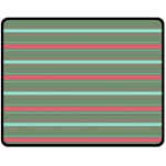 Horizontal Line Red Green Double Sided Fleece Blanket (Medium)  58.8 x47.4  Blanket Front