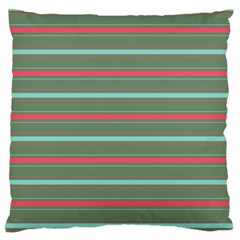 Horizontal Line Red Green Standard Flano Cushion Case (one Side) by Mariart