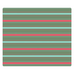 Horizontal Line Red Green Double Sided Flano Blanket (small)  by Mariart