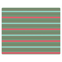 Horizontal Line Red Green Double Sided Flano Blanket (medium)  by Mariart