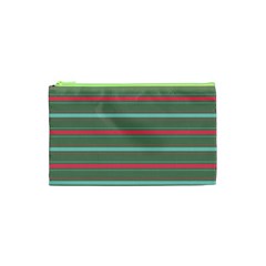 Horizontal Line Red Green Cosmetic Bag (xs)